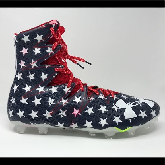 Under Armour Stars & Stripes Football Cleats Sz 16 - Picture 2 of 8